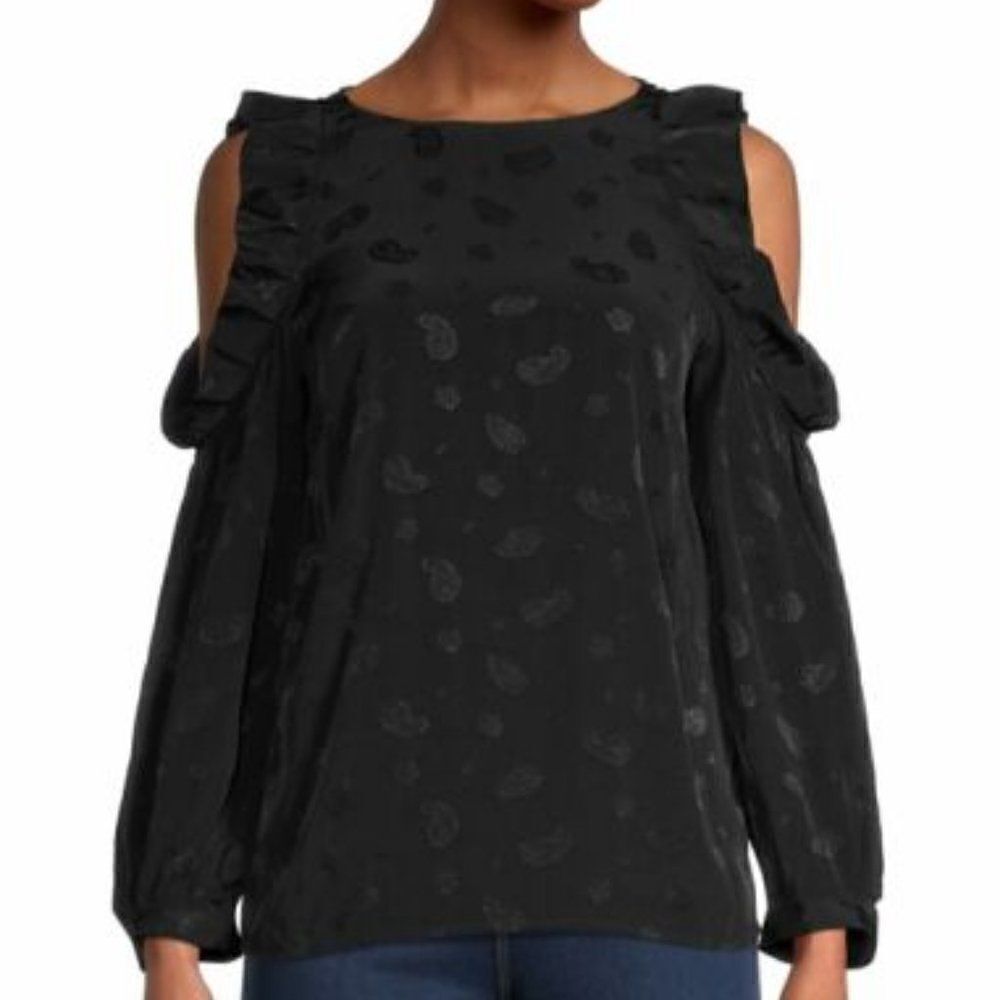 NWT Maje Black Cold Shoulder Top